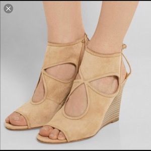 Aquazzura Suede Wedge Sandals